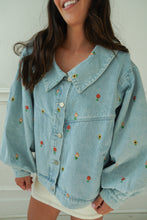 Load image into Gallery viewer, THE FLOWER DENIM JACKET
