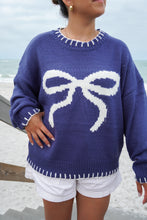 Load image into Gallery viewer, THE BOW SWEATER- BLUE
