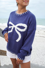 Load image into Gallery viewer, THE BOW SWEATER- BLUE
