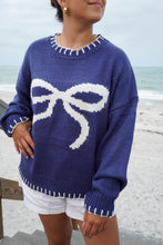 Load image into Gallery viewer, THE BOW SWEATER- BLUE
