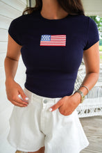 Load image into Gallery viewer, THE AMERICA BABY TEE- NAVY
