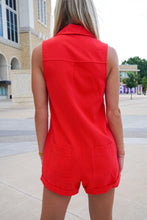 Load image into Gallery viewer, THE STADIUM ROMPER- RED
