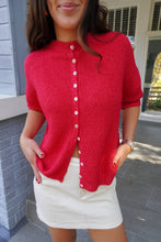 Load image into Gallery viewer, THE DAISY CARDIGAN- RED
