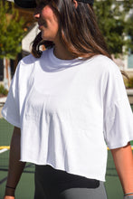 Load image into Gallery viewer, THE BOXY RAW HEM TEE- WHITE
