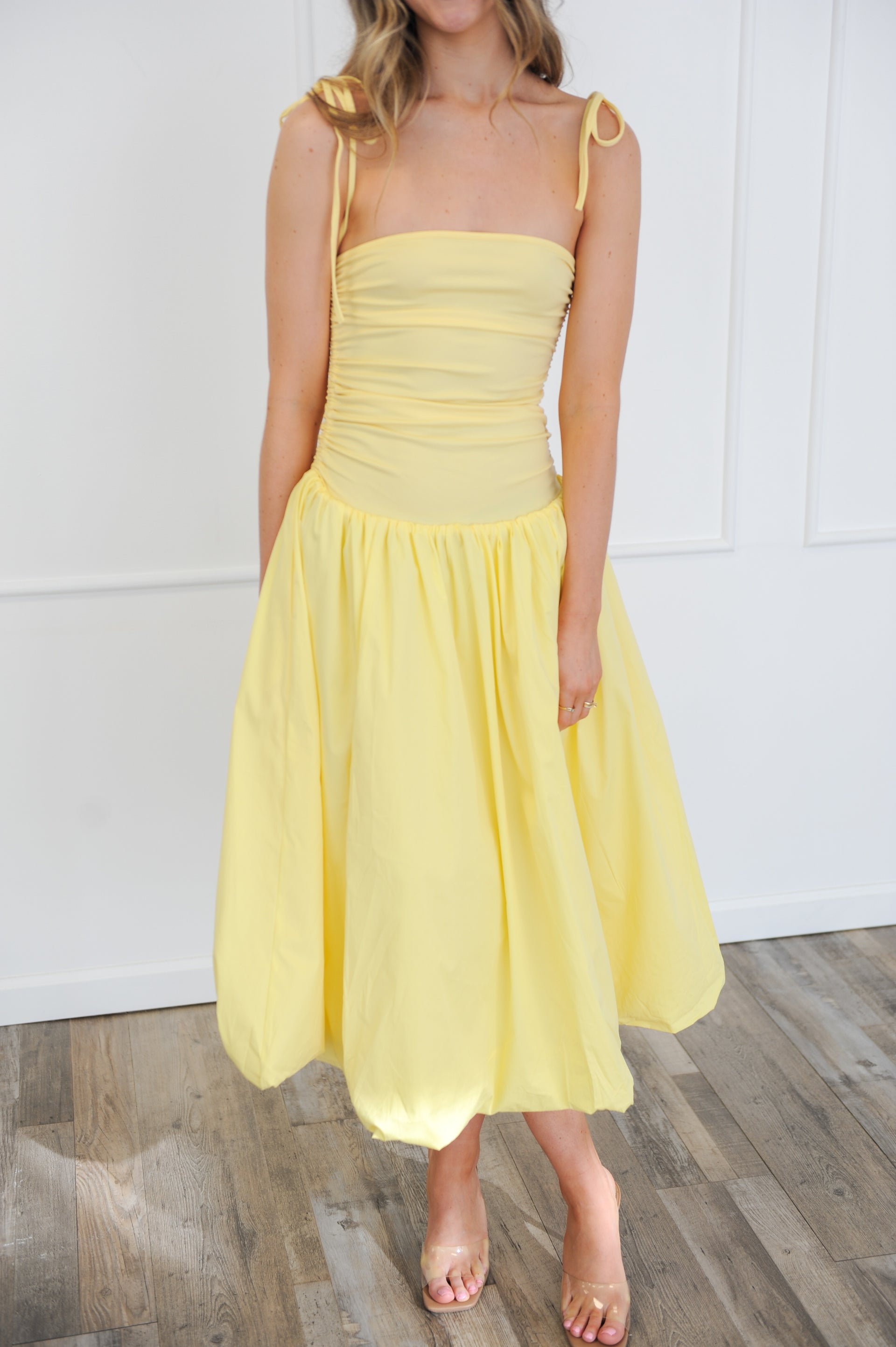 Tropic Like It's Hot Midi Dress Lemon