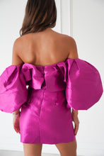 Load image into Gallery viewer, THE MAGENTA OFF SHOULDER PUFF DRESS
