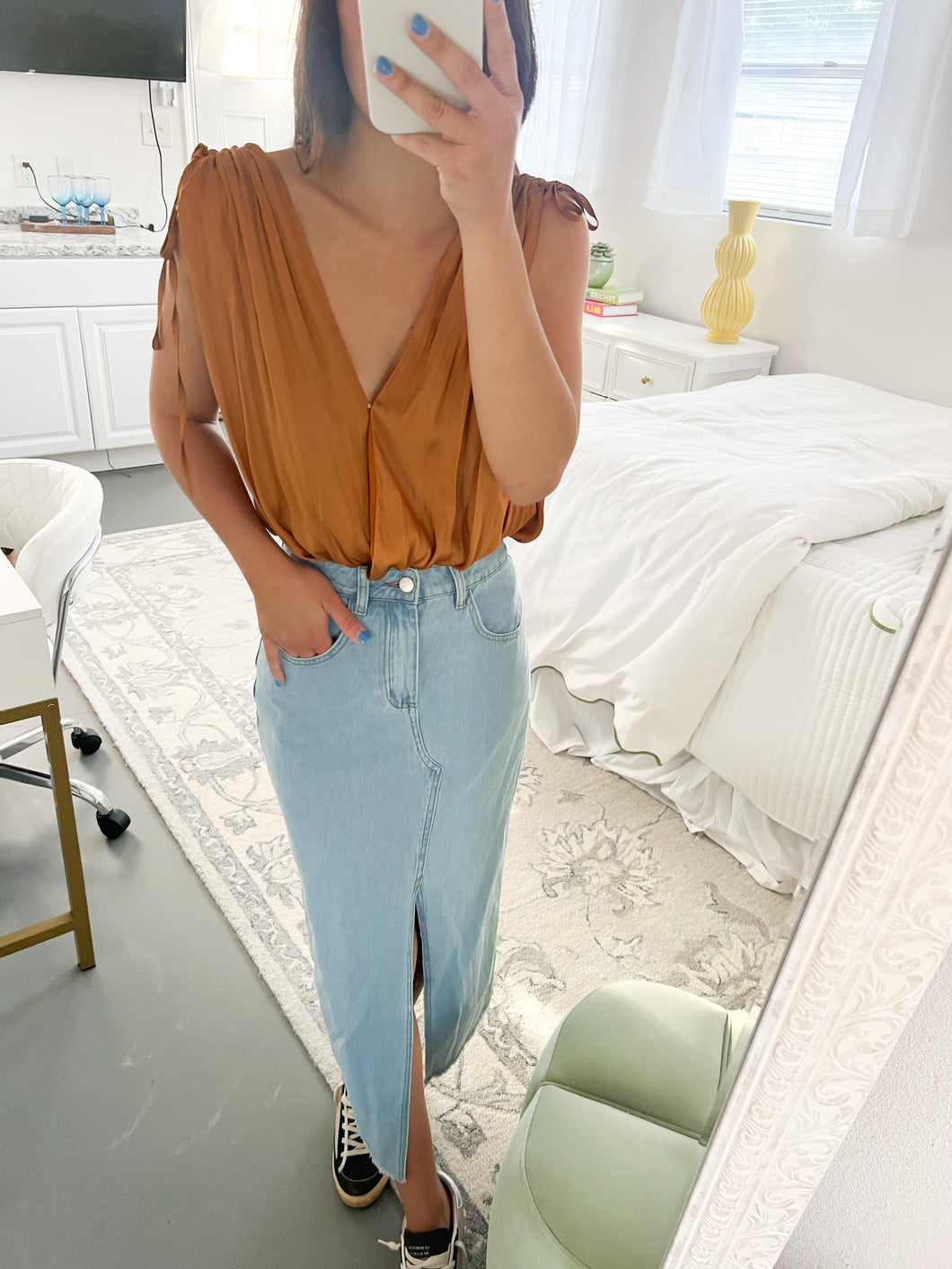 THE DENIM MIDI SKIRT